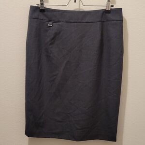 Calvin Klein Gray Lined Pencil Suit Skirt Womens 10